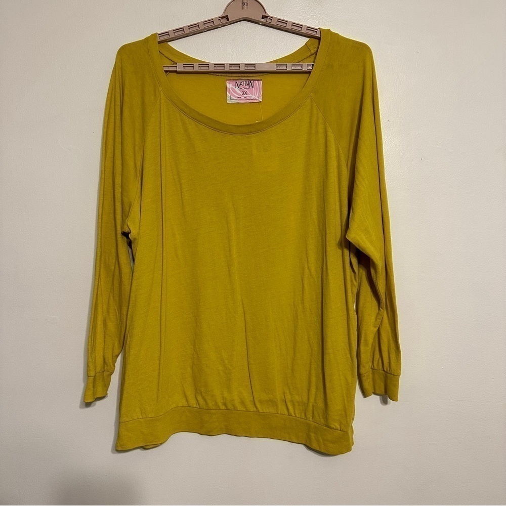 Nation LTD Raglan Long Sleeve Pullover Top Size 3X NWT